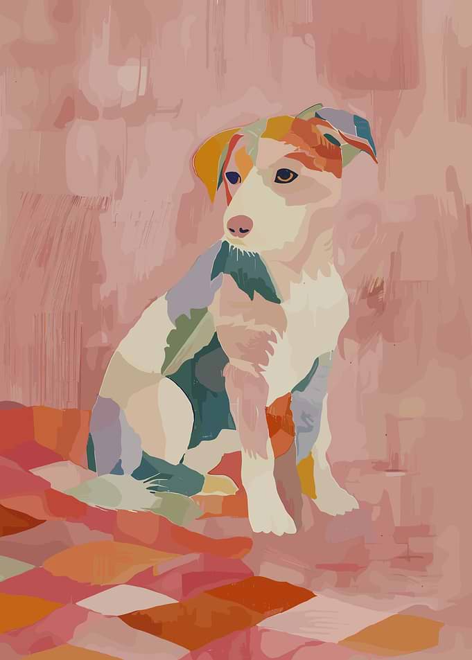 Dog Portrait in Abstract Style