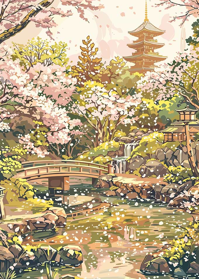 Japanese Garden with Pagoda