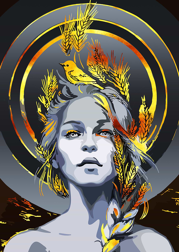 Golden Wheat Woman