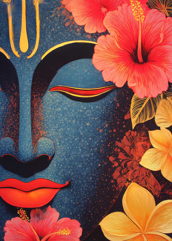 Krishna Floral Portrait