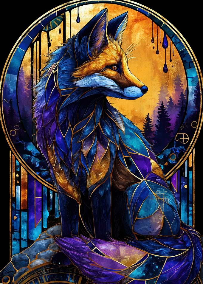Fox in Stained Glass