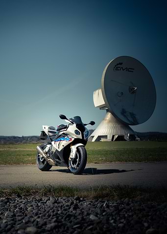 BMW Motorcycle with Satellite Dish