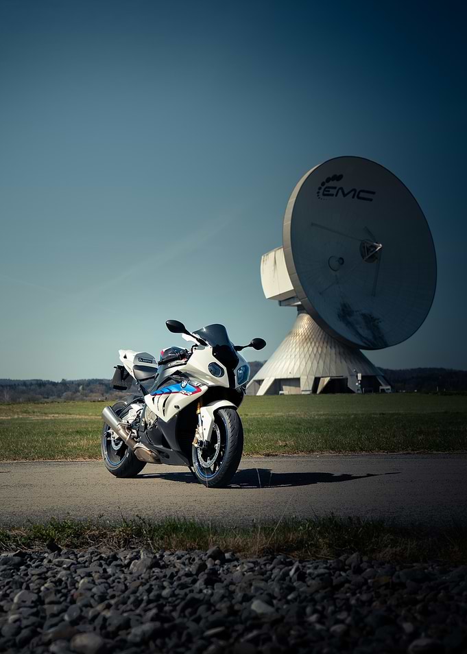 BMW Motorcycle with Satellite Dish