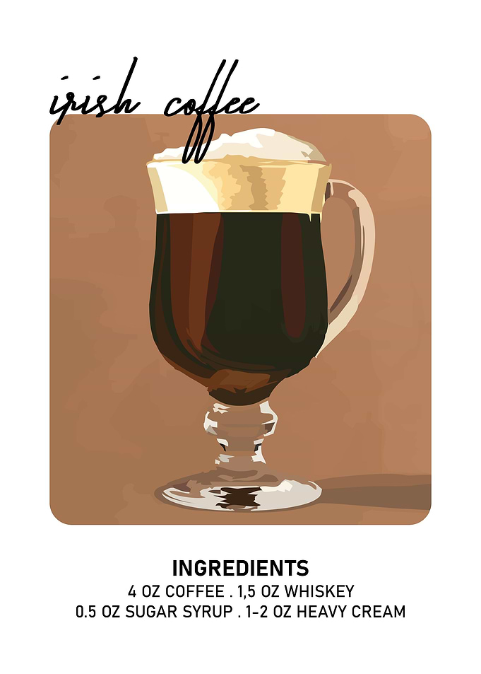 Irish Coffee Recipe Illustration