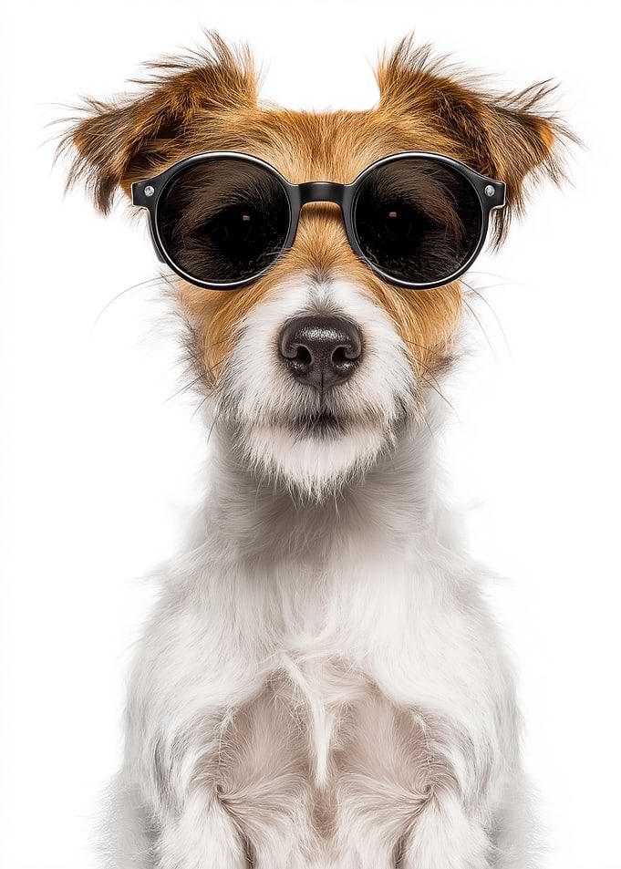 Cool Parson Russell Terrier Dog with Sunglasses Portrait