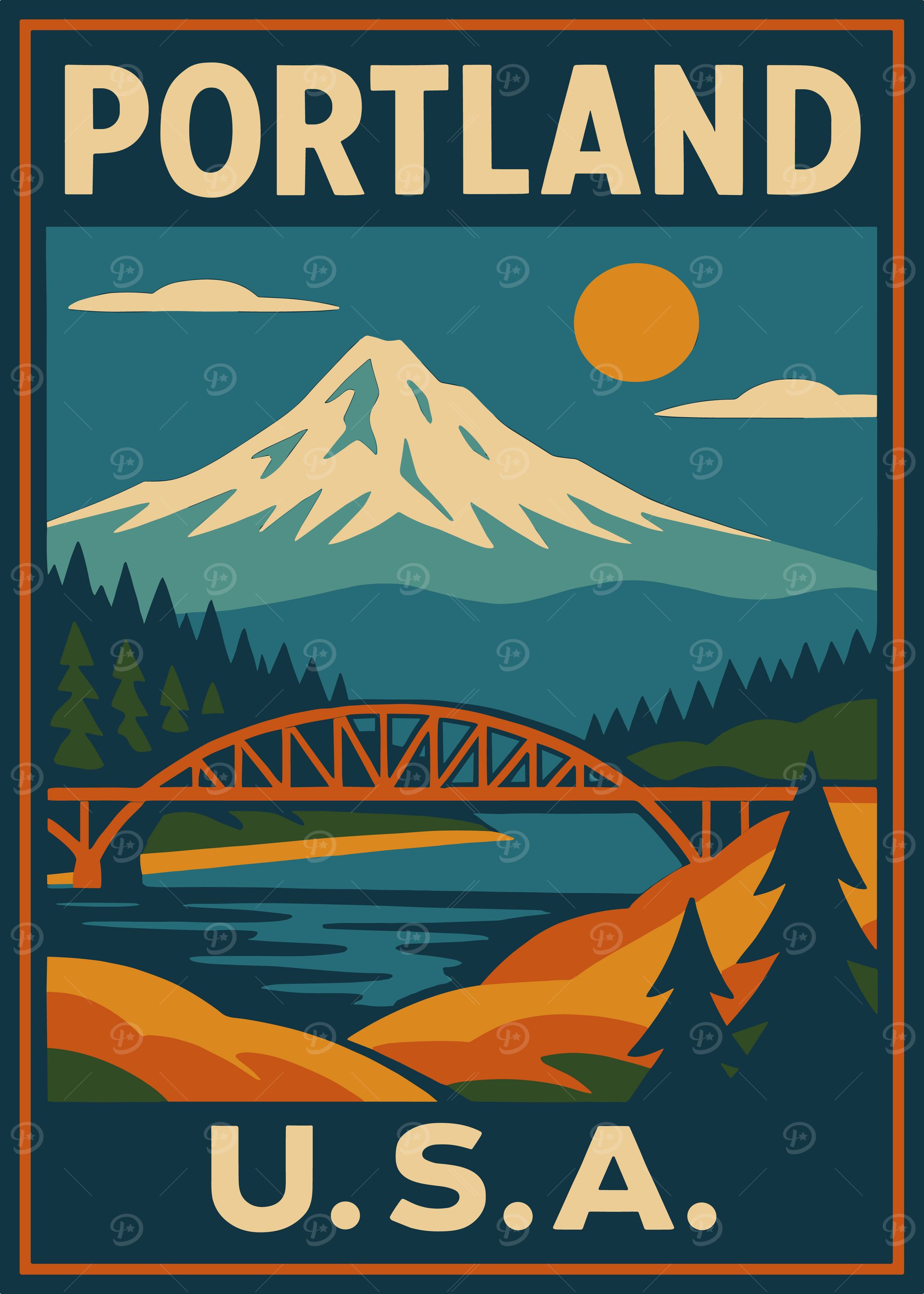 Portland, Oregon Vintage Poster