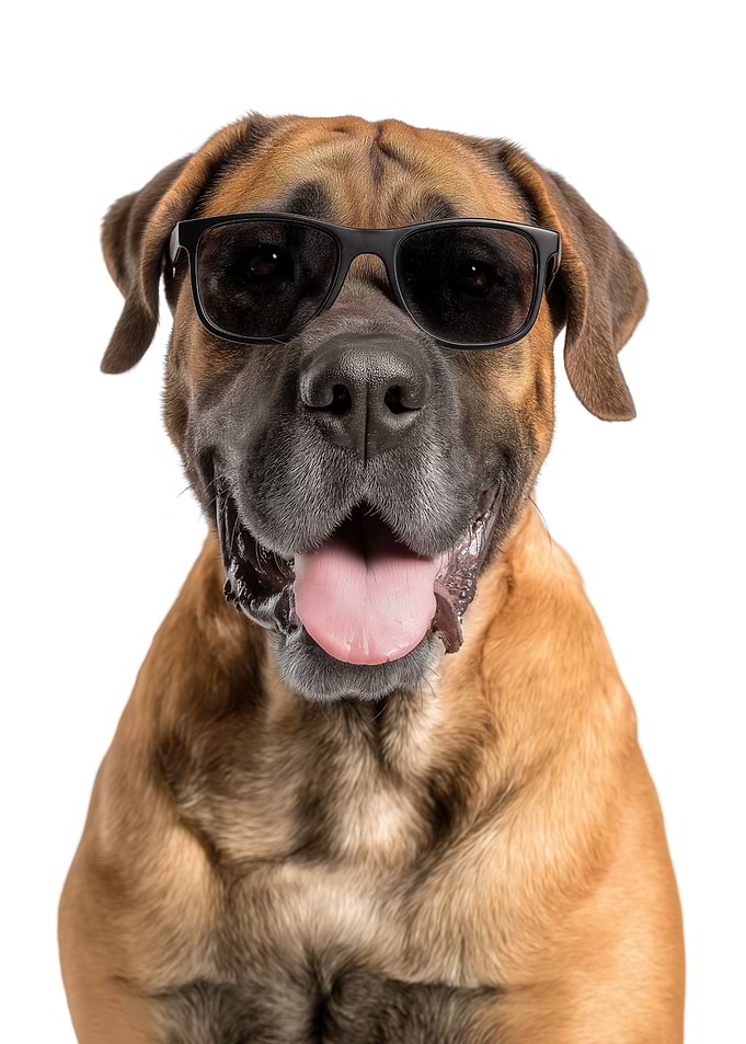 Cool Boerboel Dog with Sunglasses