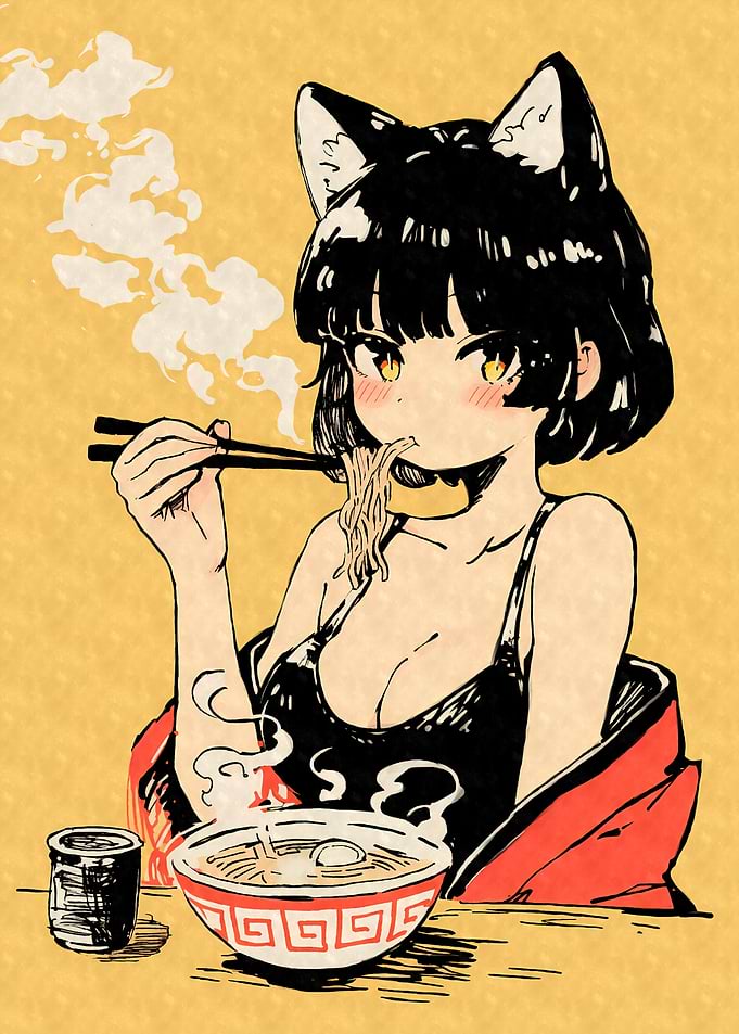 Ramen Anime Cat Girl