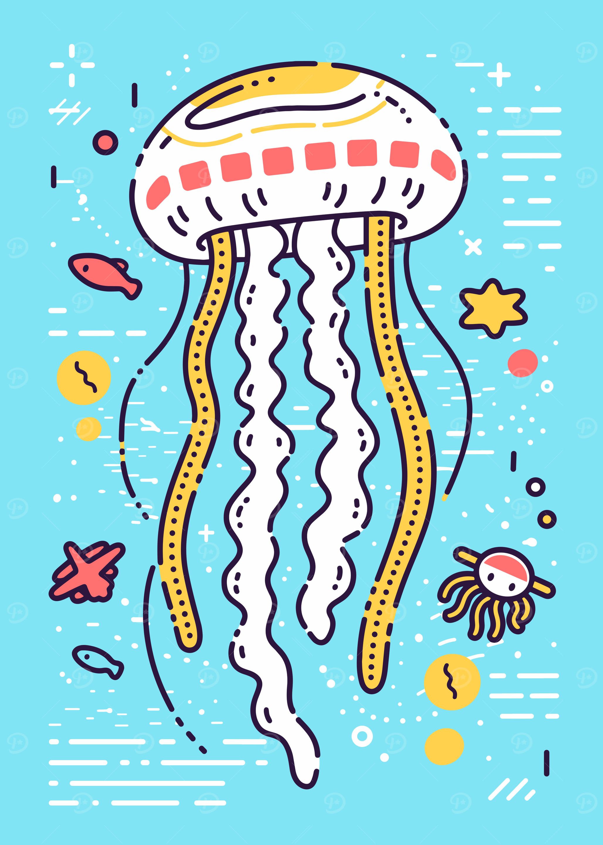Jellyfish Line Art