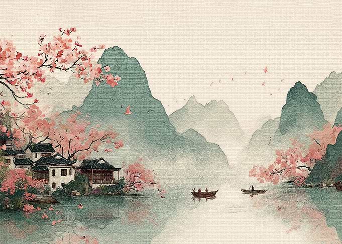 Japanese Watercolor Landscape