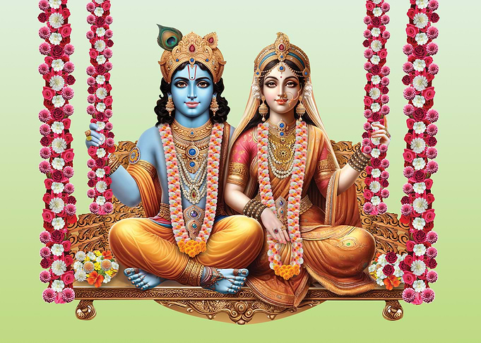 Krishna and Radha on a Swing