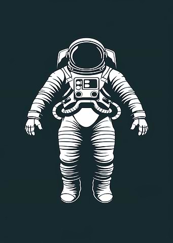 Astronaut Illustration on Dark Background