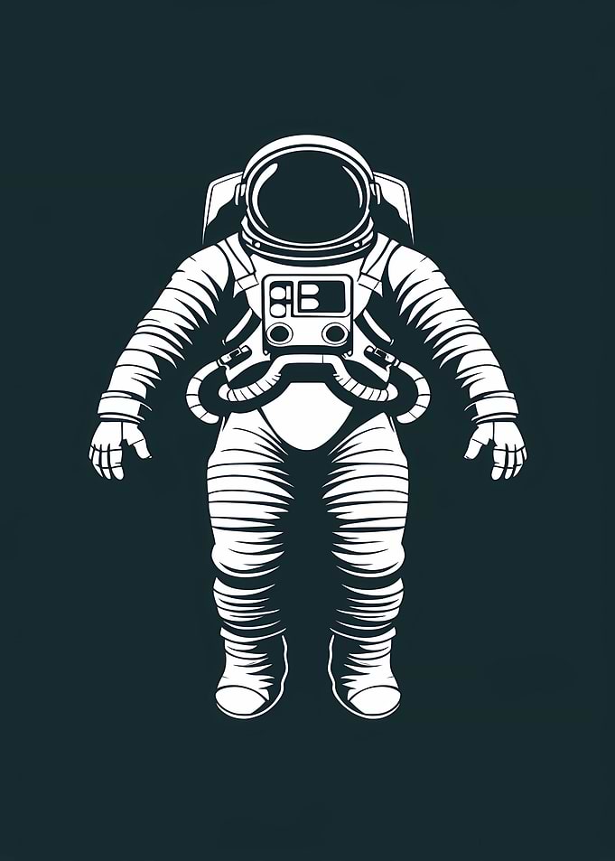 Astronaut Illustration on Dark Background