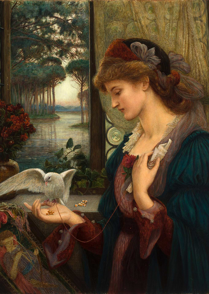 Woman with Dove and Landscape