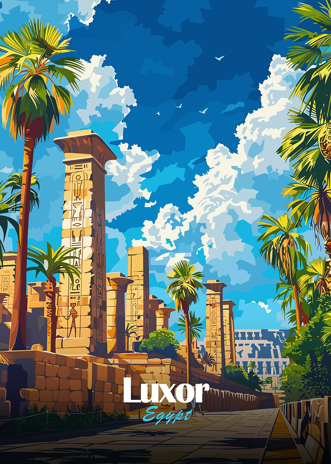 Luxor Egypt Travel Poster