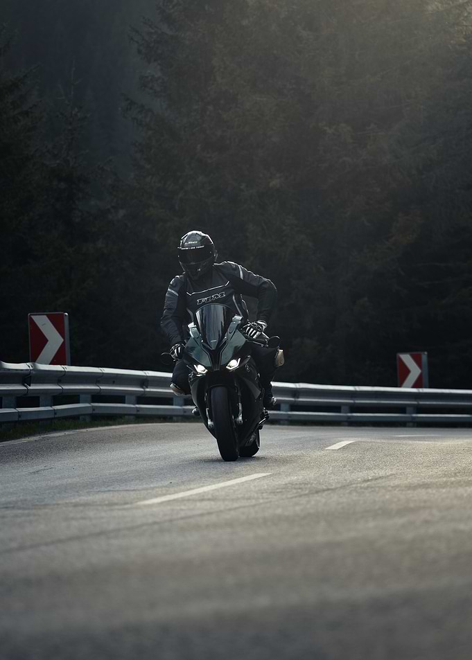 Motorcycle on winding road