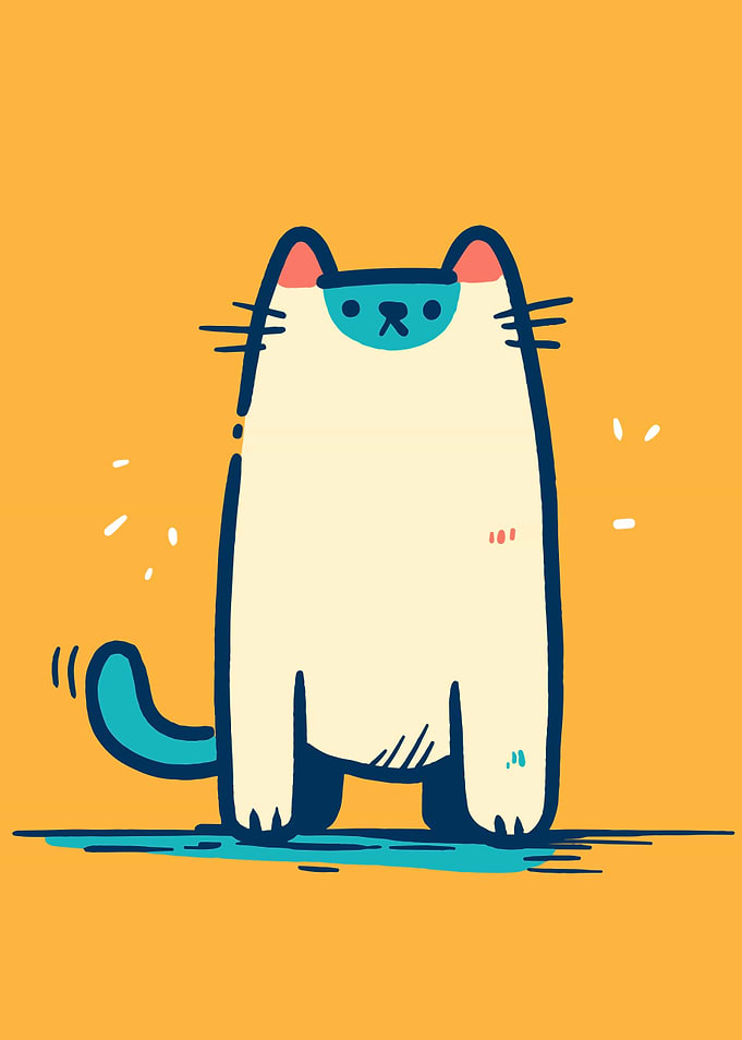 Cute Cartoon Cat Illustration