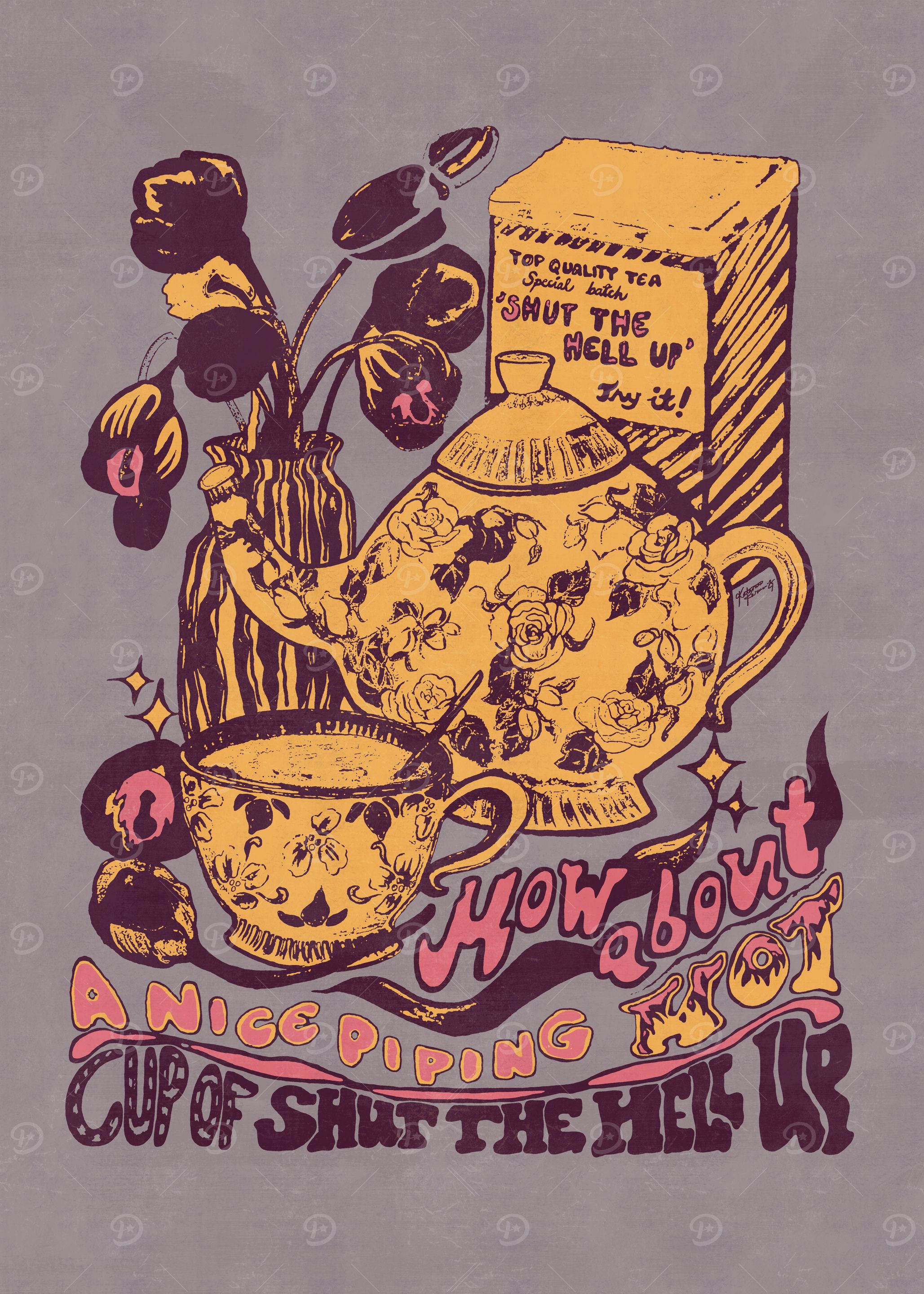 CUP OF 'SHUT THE HELL UP' (LAVENDER GREY)