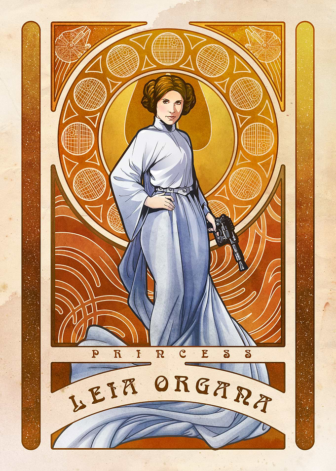 Princess Leia Organa in Art Nouveau Style