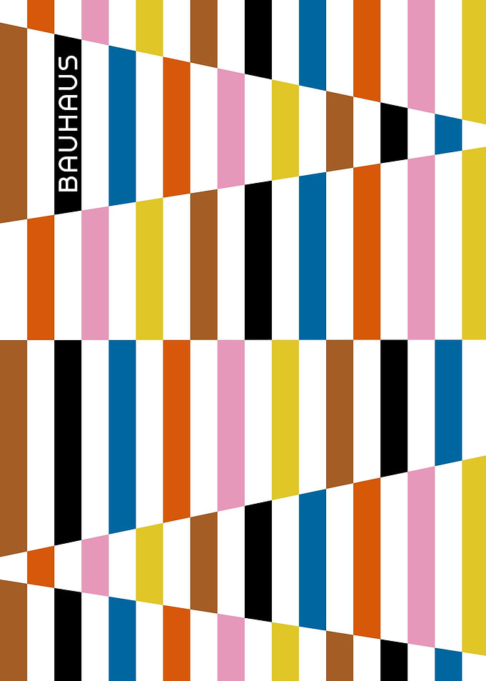 Bauhaus Geometric Color Block Pattern