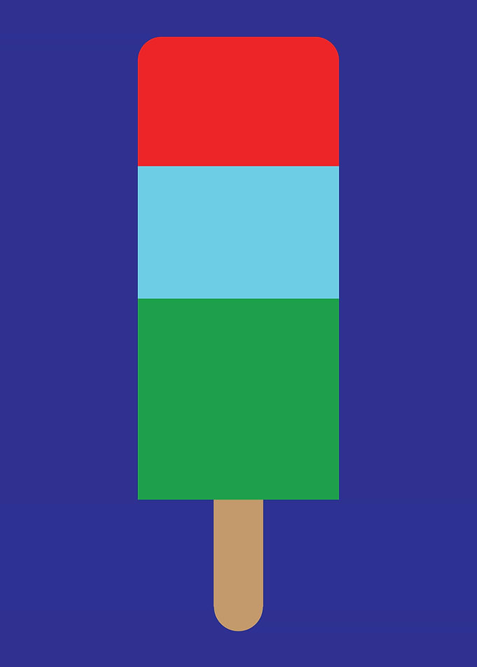 Red, Blue, and Green Popsicle