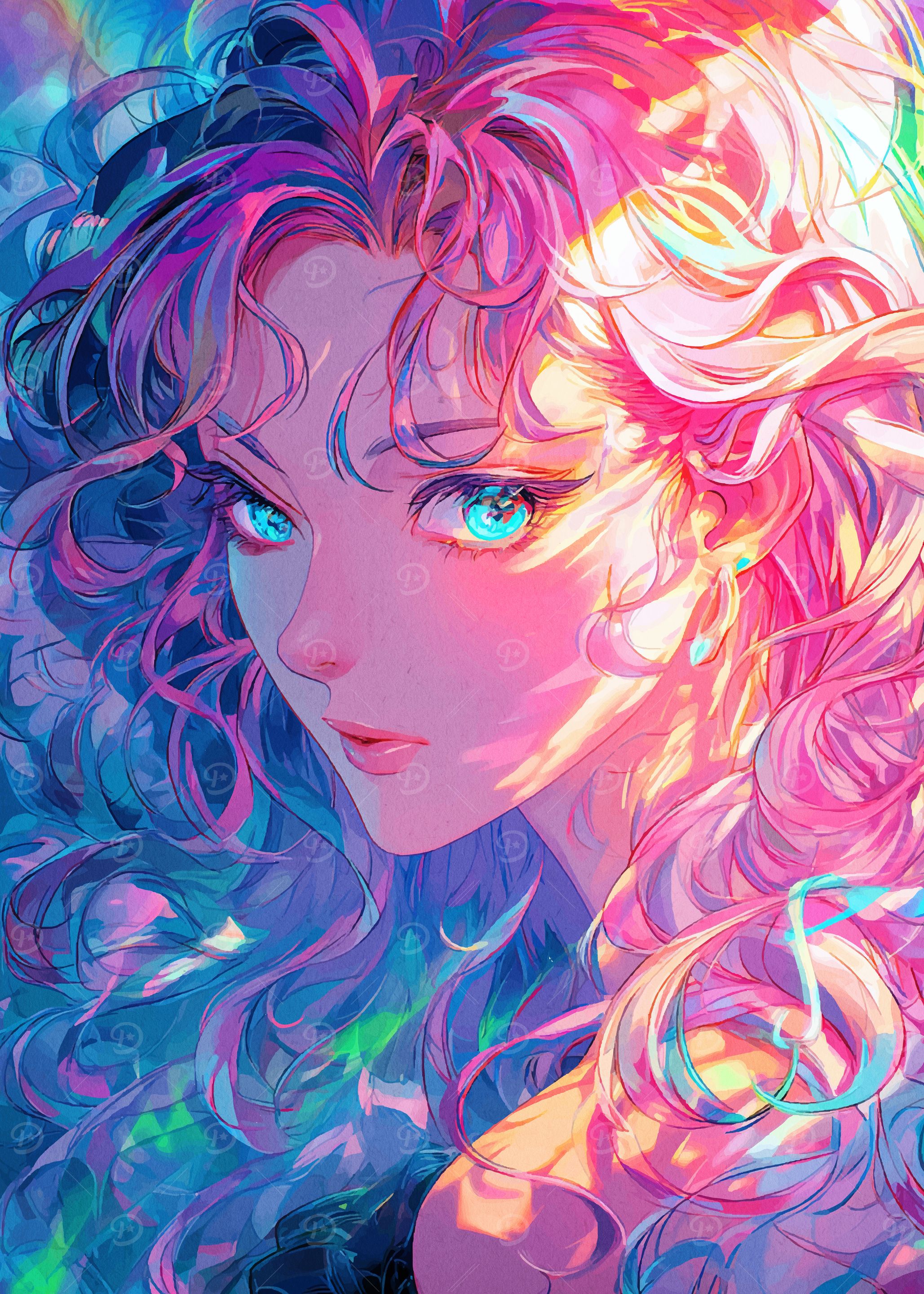 Anime Girl with Blue Eyes