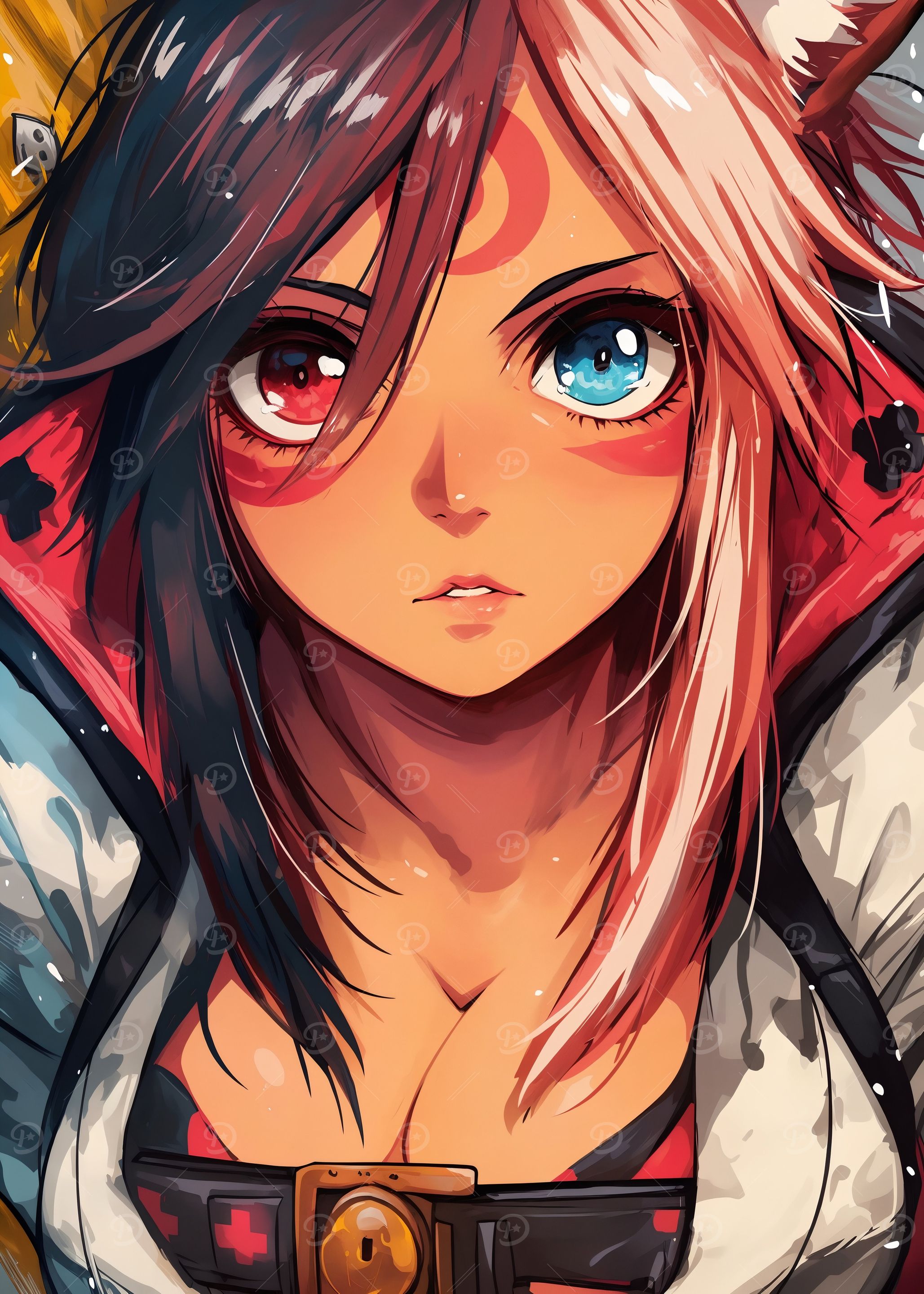 Anime Girl with Heterochromia Portrait