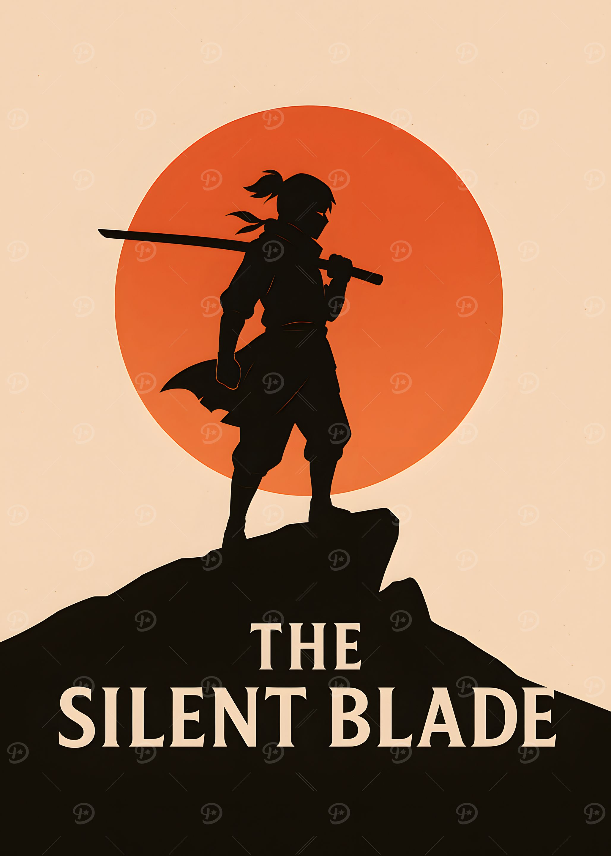The Silent Blade Silhouette Poster