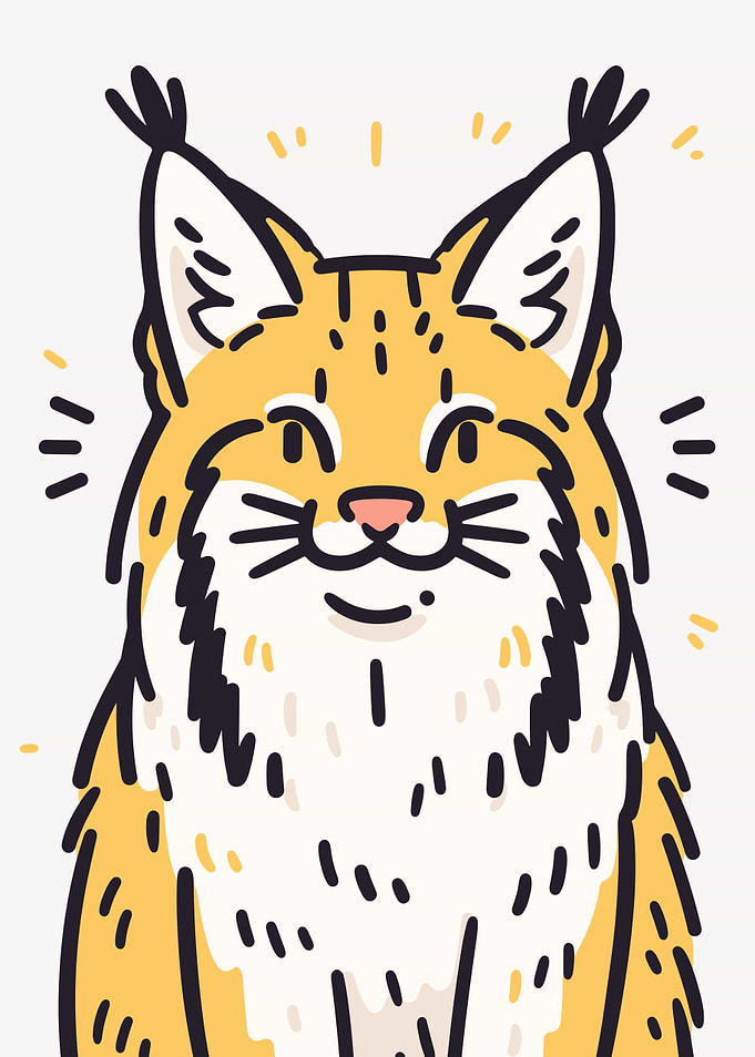 Smiling Lynx Illustration