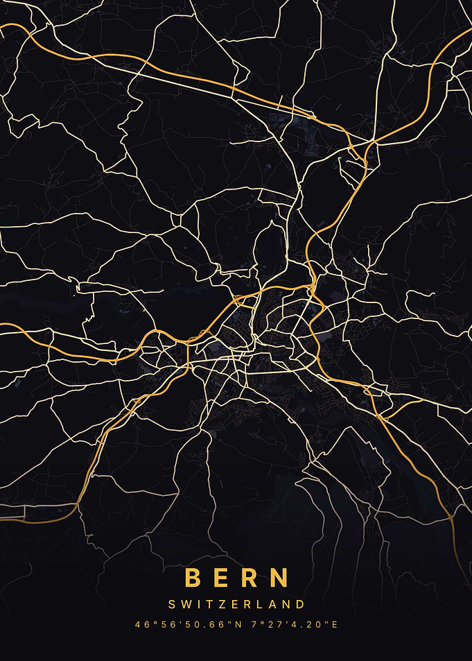 Bern, Switzerland Map Art