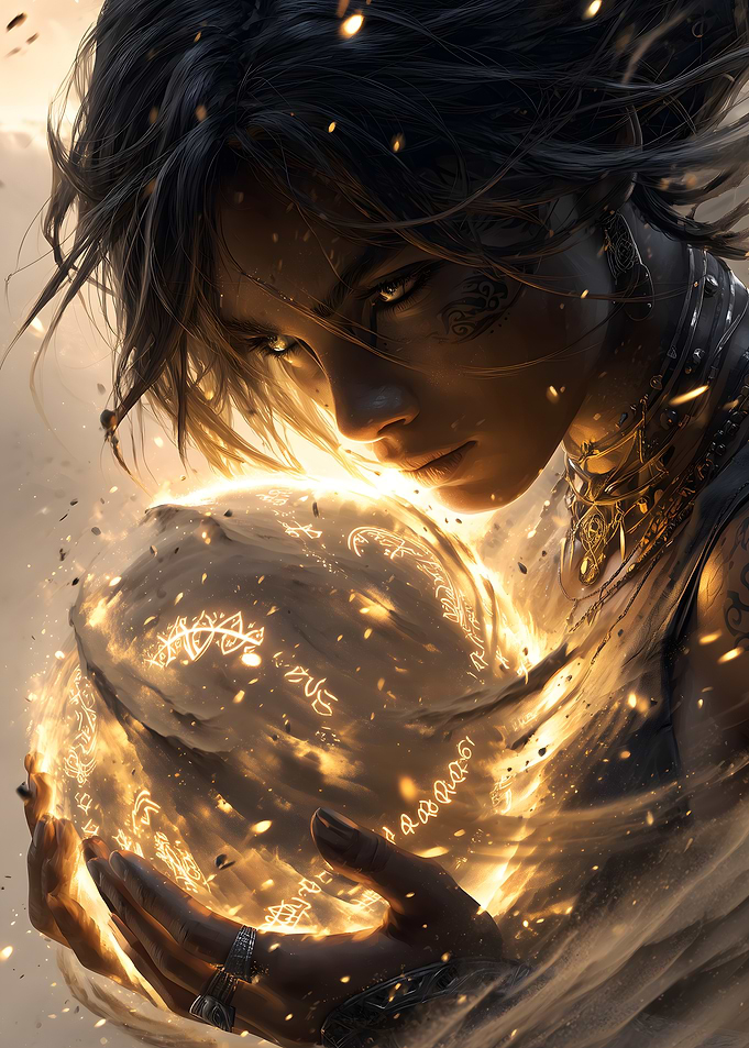 Mystic Woman Holding Glowing Orb
