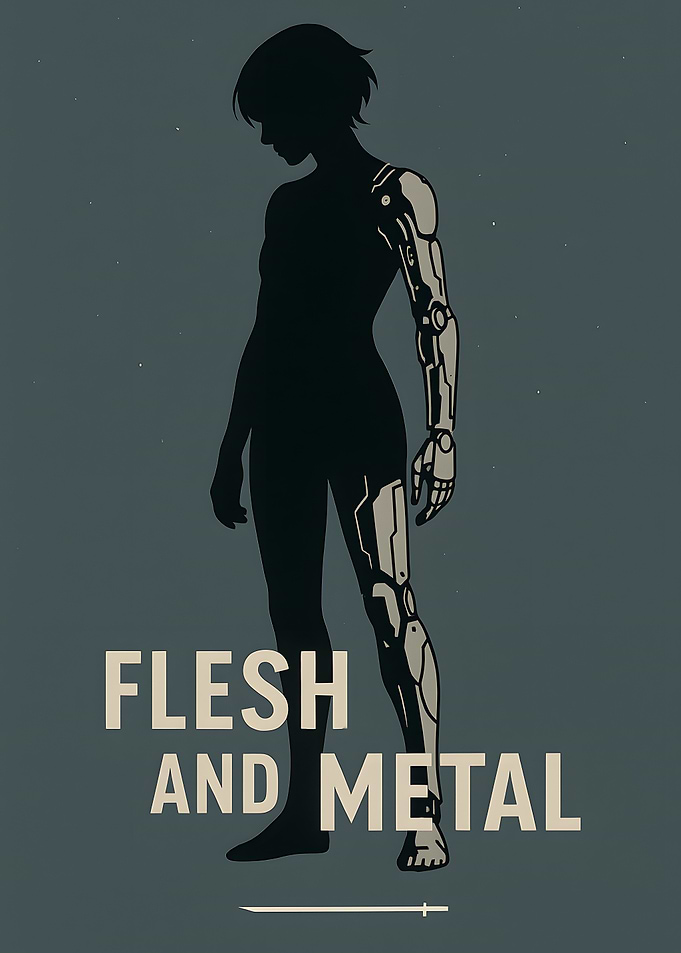 Flesh and Metal Cyberpunk Silhouette