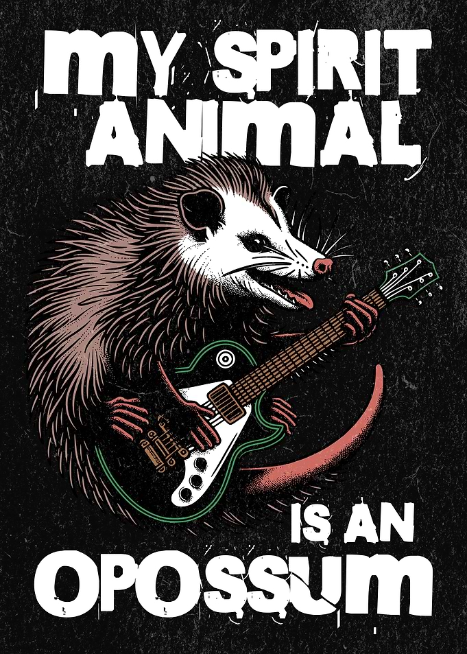 My Spirit Animal is An Opossum Guitarist Sarcastic Satire Meme