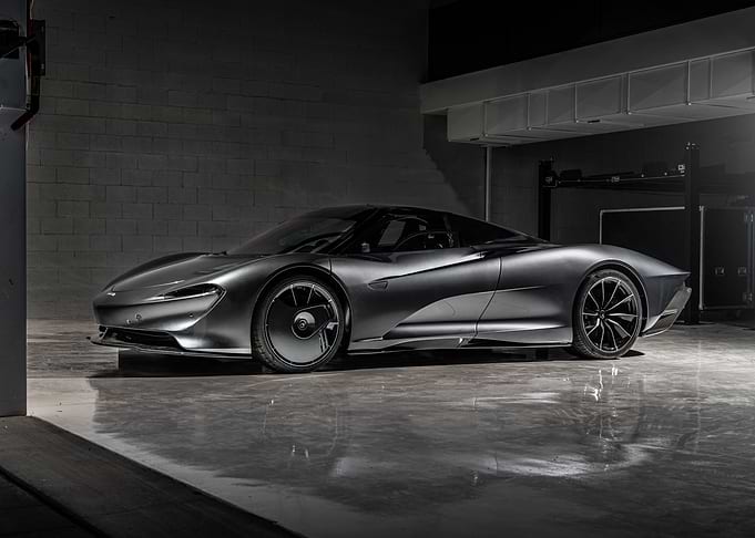 Sleek Gray Sports Car in Garage
