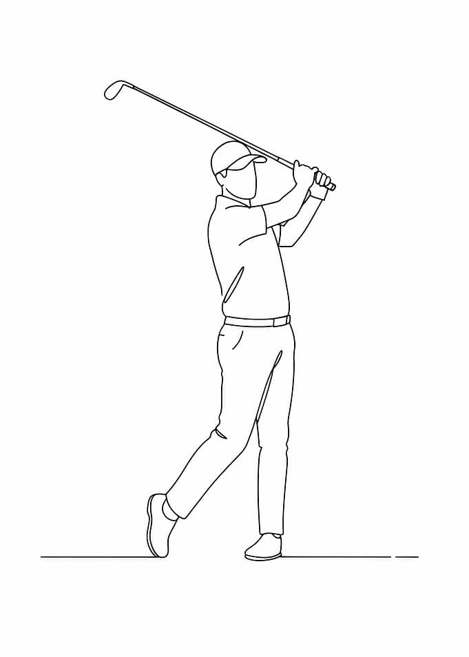 Golf Swing Line Art Illustration