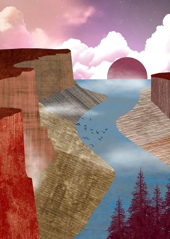Canyon Ocean Landscape