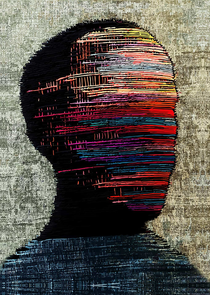 Abstract Portrait in Lines