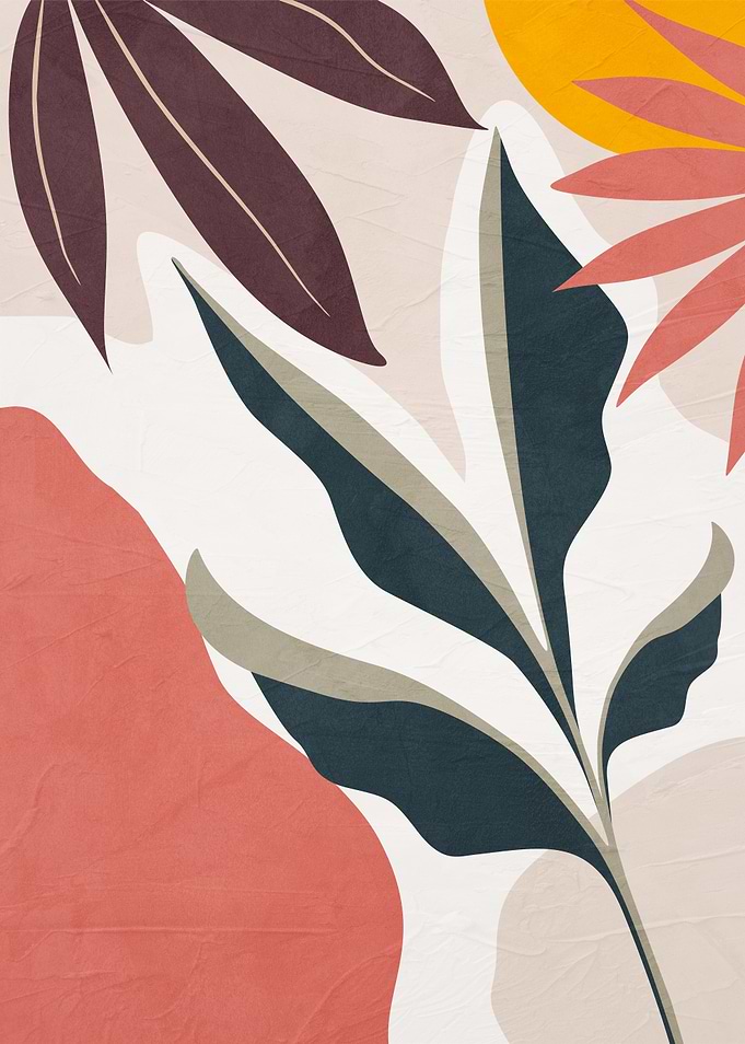Abstract Floral Art with Warm Tones