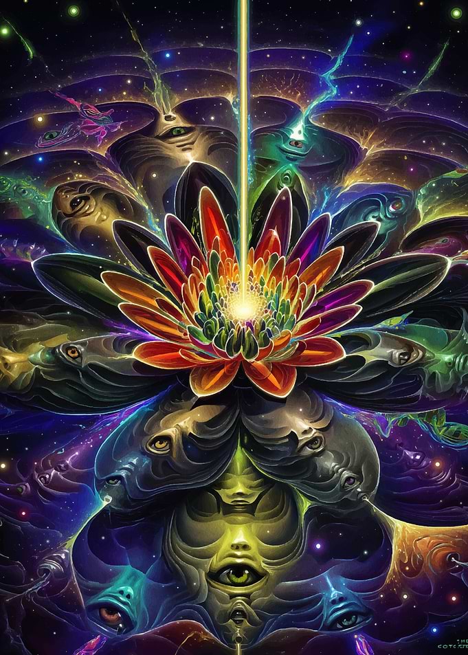 Cosmic Flower with Eyes