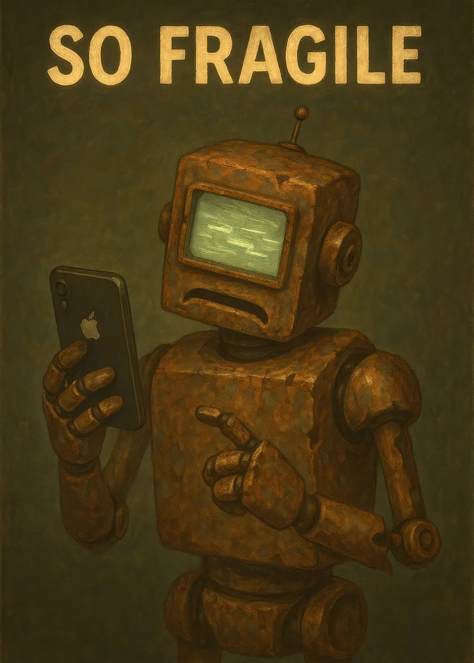 Rusty Robot with Phone