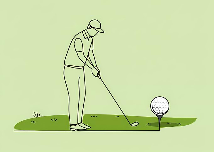 Golf Player Ready to Swing