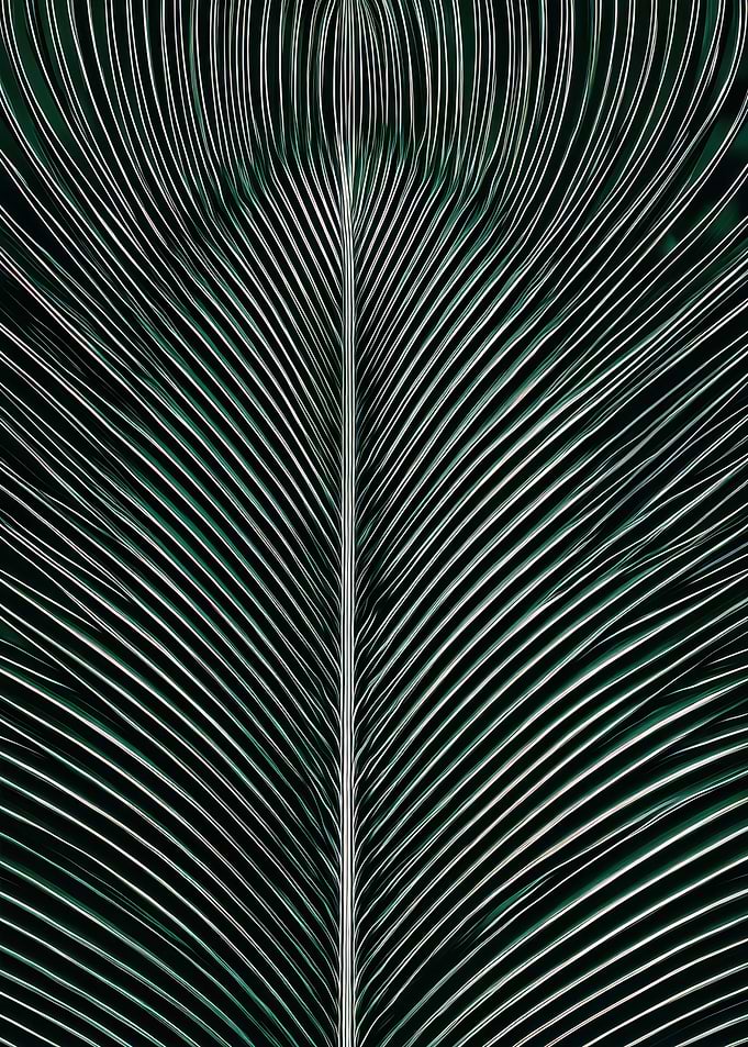 Abstract Green and White Leaf Pattern