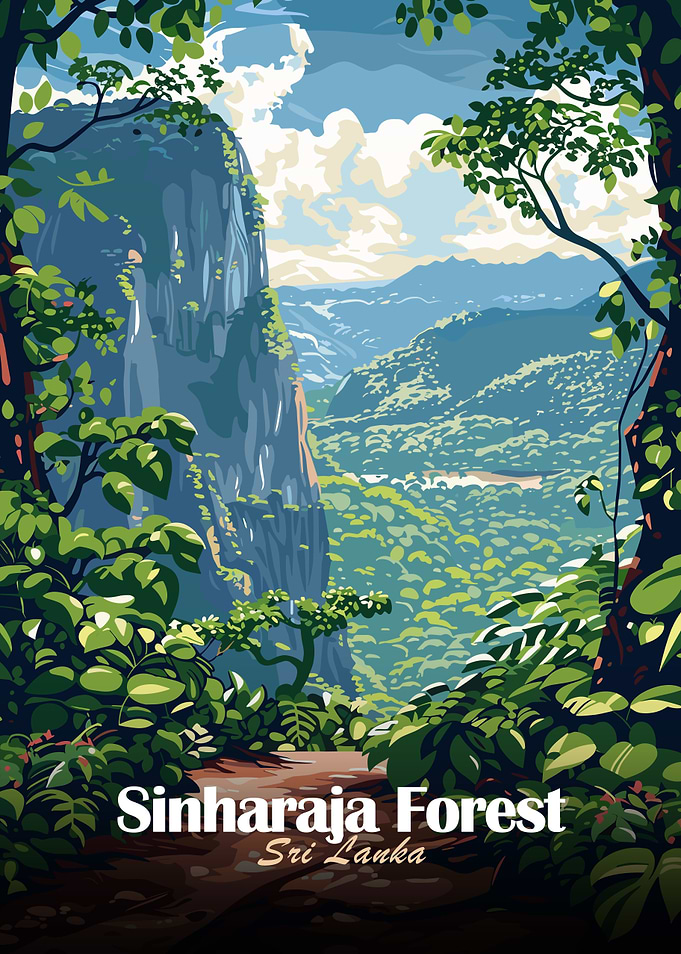 Sinharaja Forest, Sri Lanka Illustration
