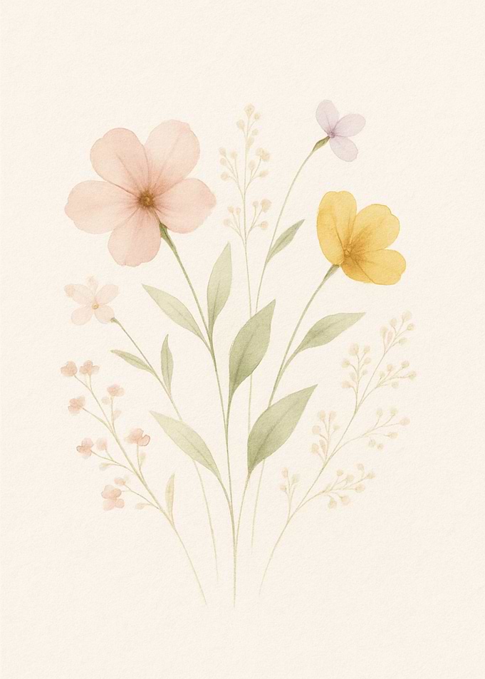 Watercolor Floral Bouquet Illustration