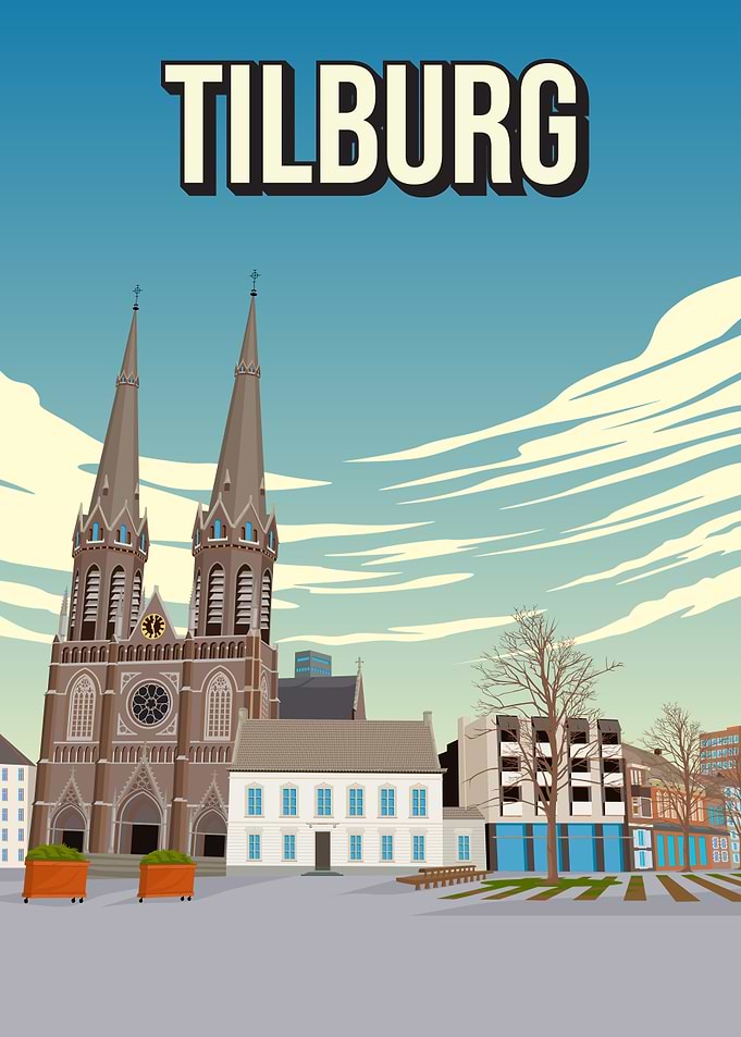Tilburg Cityscape Travel Art Poster