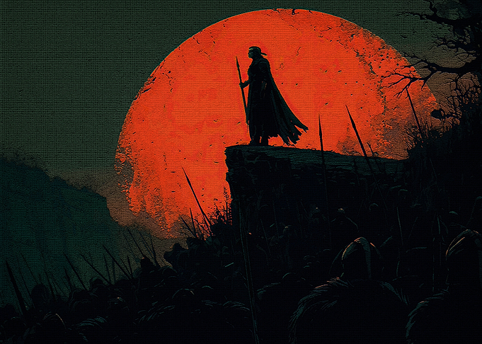Warrior Cliff Army Silhouette
