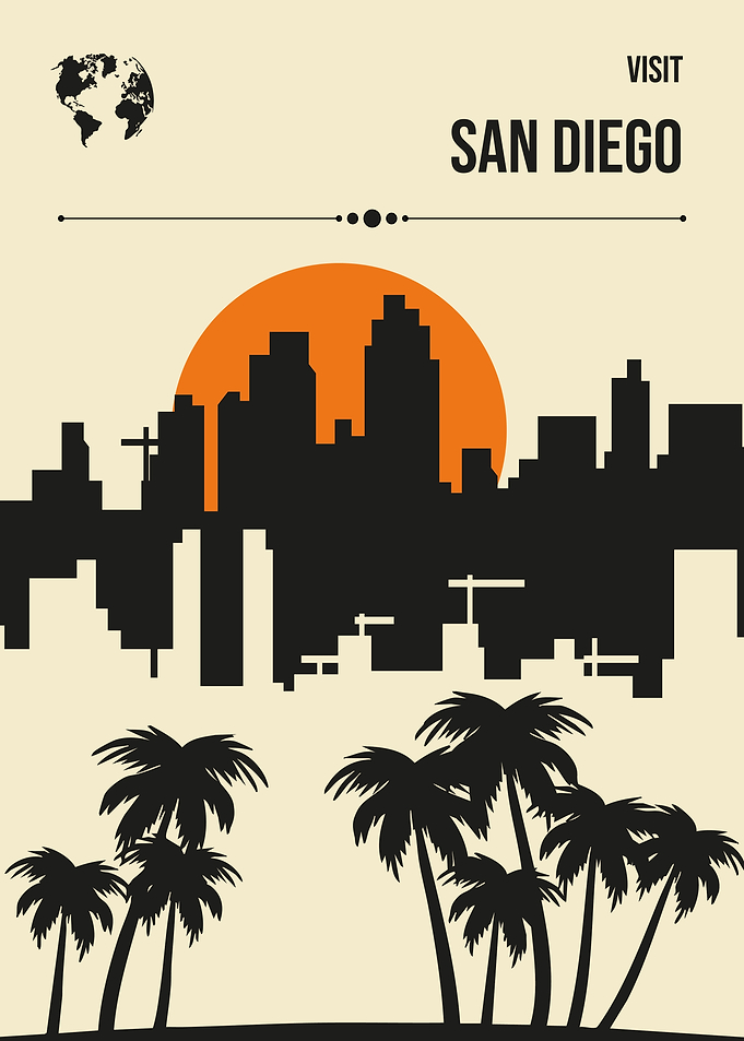 Visit San Diego Travel Poster