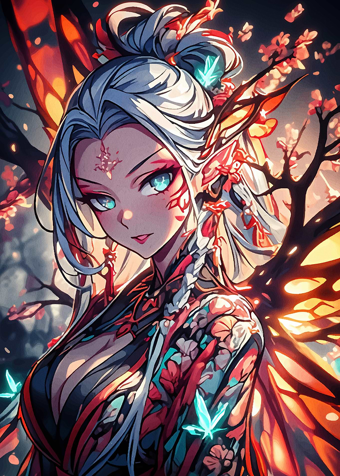 Anime Fairy with Butterfly Wings