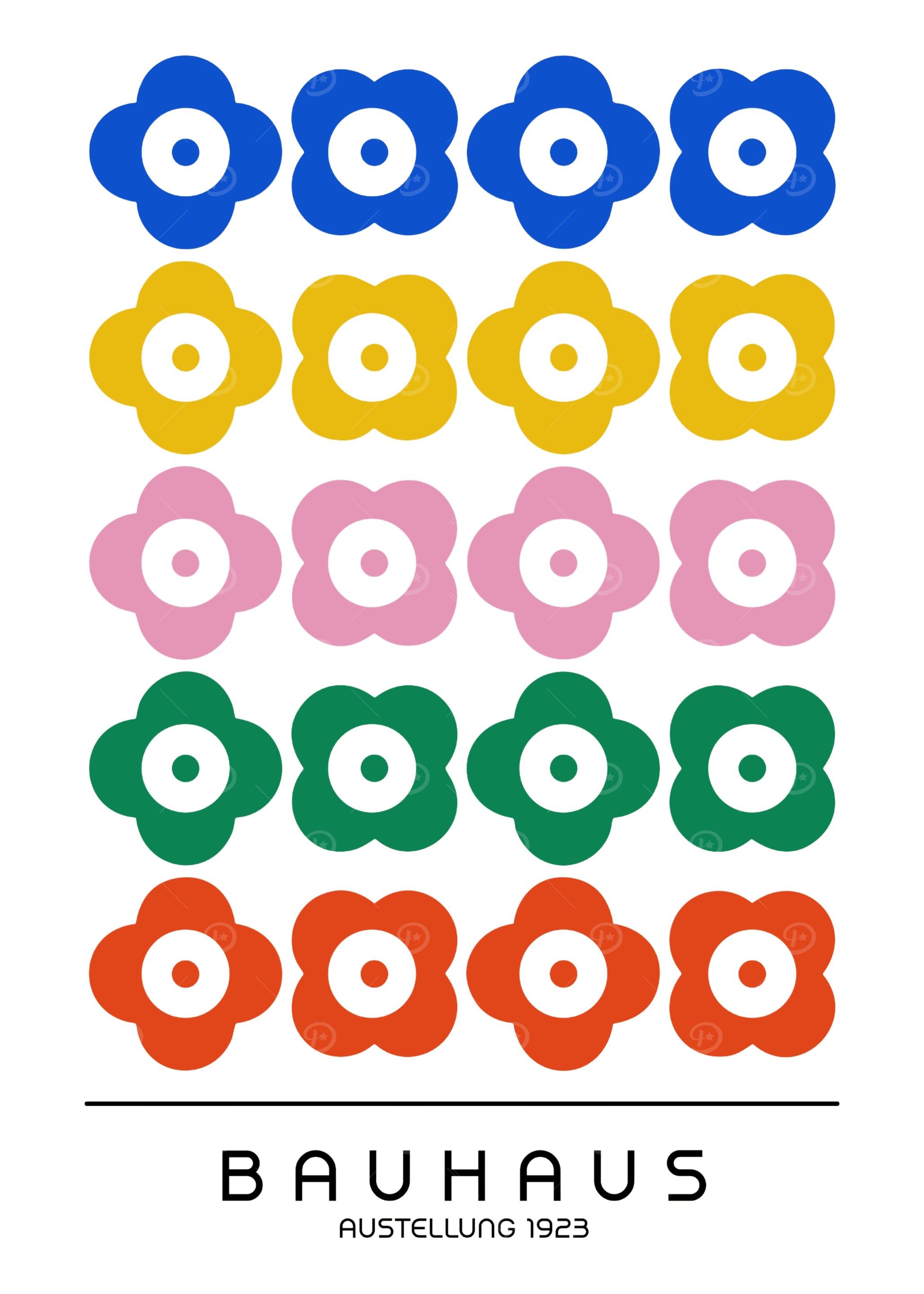 Bauhaus Exhibition 1923 Floral Poster
