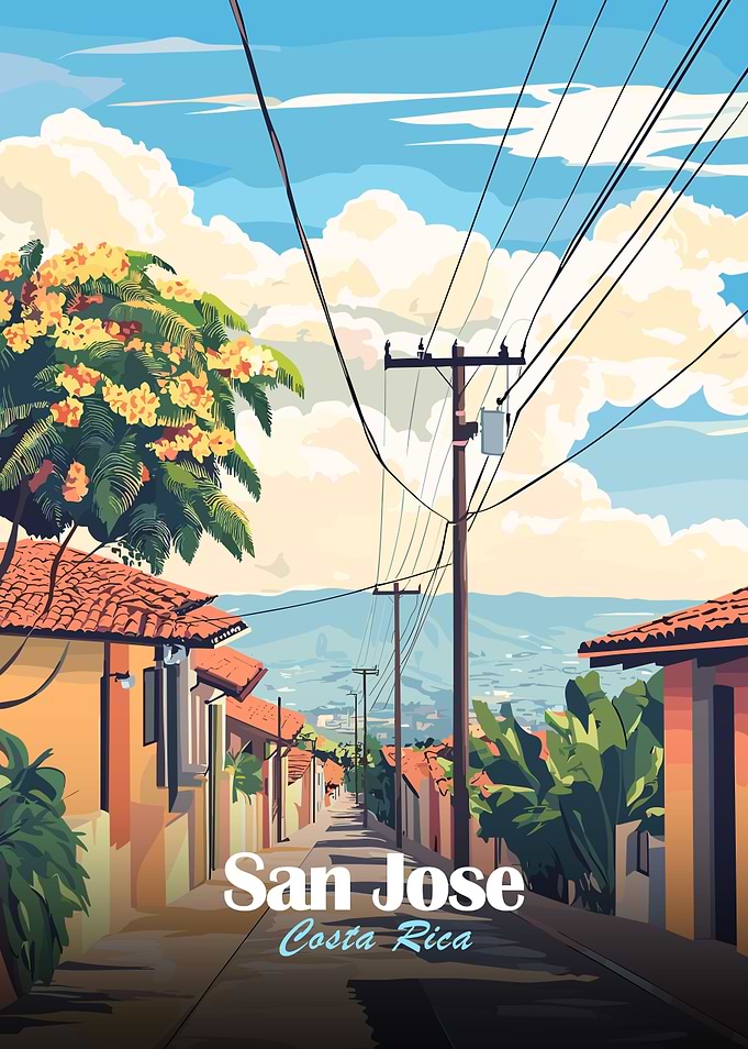San Jose, Costa Rica Travel Poster